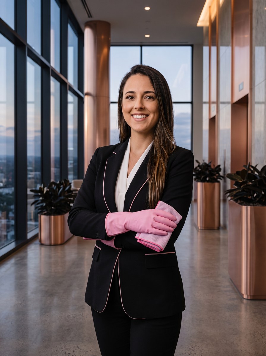Tailana Turchete, founder of Pink Glove, in a corporate office
