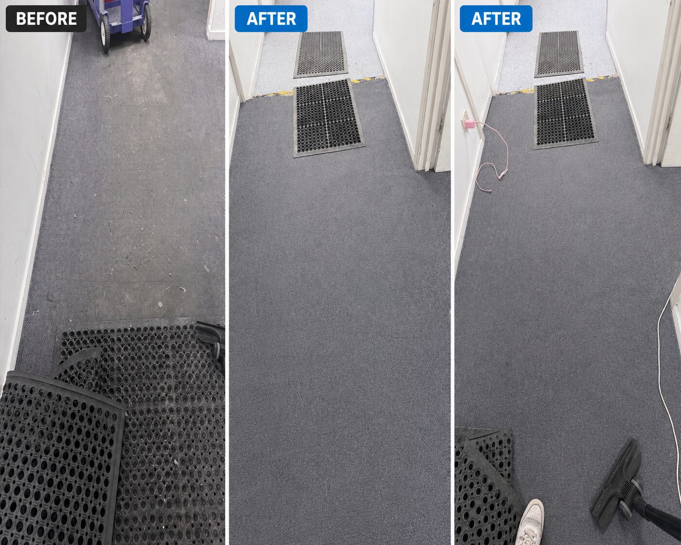 Entry matting before and after cleaning — commercial cleaning servicing Boronia